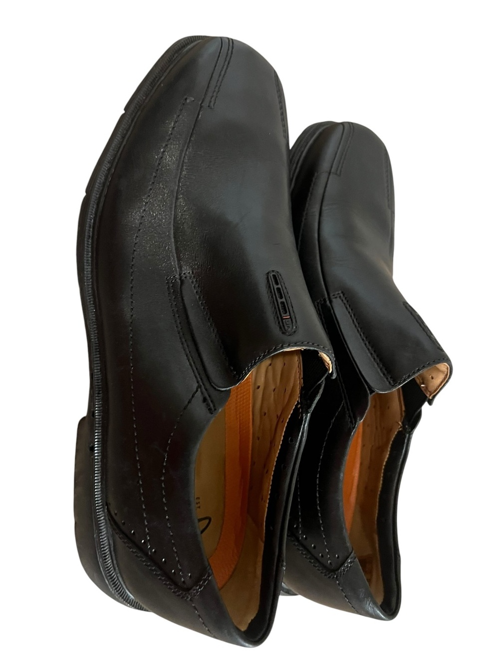 Clarks 1825 Black Leather Slip-On Dress Shoes 11.5 - Picture 4 of 9